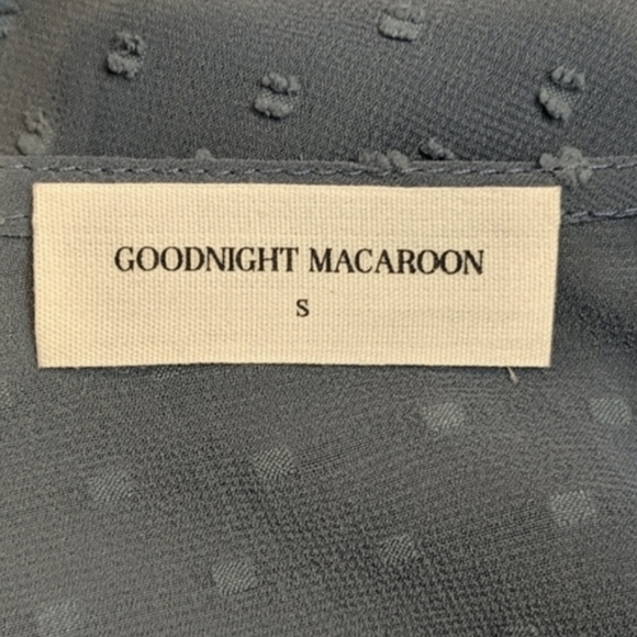 Goodnight Macaroon Blue Long Sleeve V Neck Simon Mini Dress with Built in Shorts - Picture 7 of 8